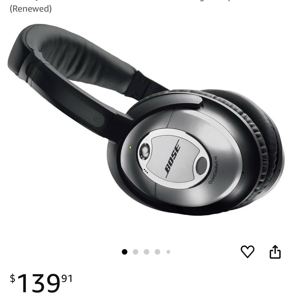 Bose QuietComfort15 Acoustic Noise Cancelling Headphones (New ear pads - Picture 6 of 9
